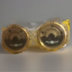 Invicta Cufflinks Pair Mimics Watch Gold Tone Watch Face Dial Vacuum Sealed